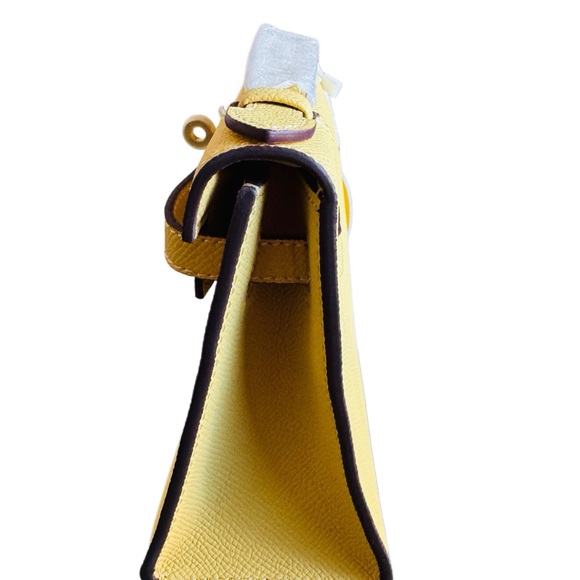 Luxury Creamy Yellow Swift Kelly Pochette Clutch
